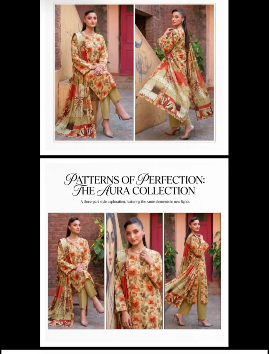 Unstiched Lawn 3 Piece Suit
