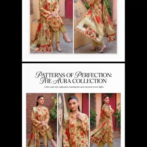 Unstiched Lawn 3 Piece Suit