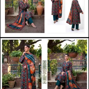 Unstiched Lawn 3 Piece Suit