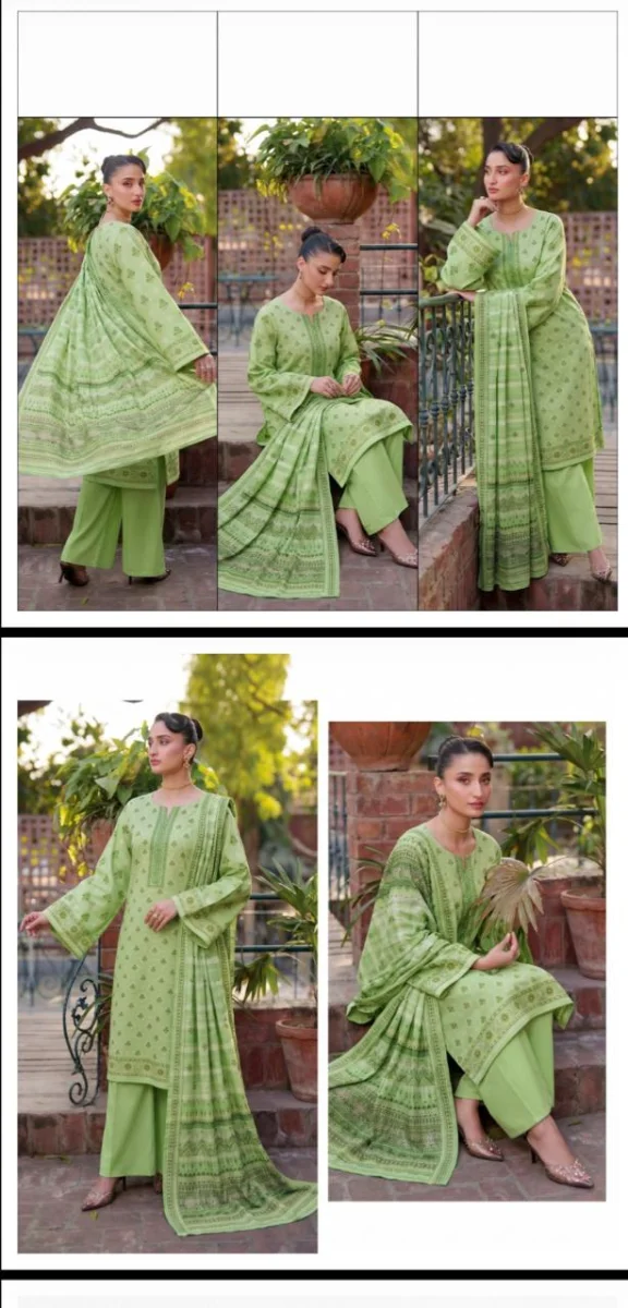 Unstiched Lawn 3 Piece Suit