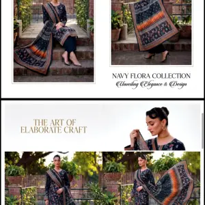 Unstiched Lawn 3 Piece Suit