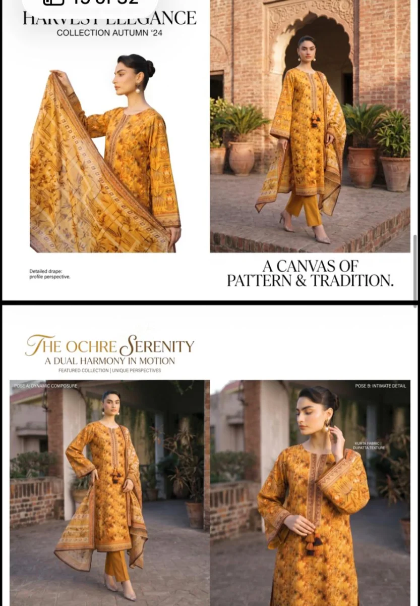 Unstiched Lawn 3 Piece Suit