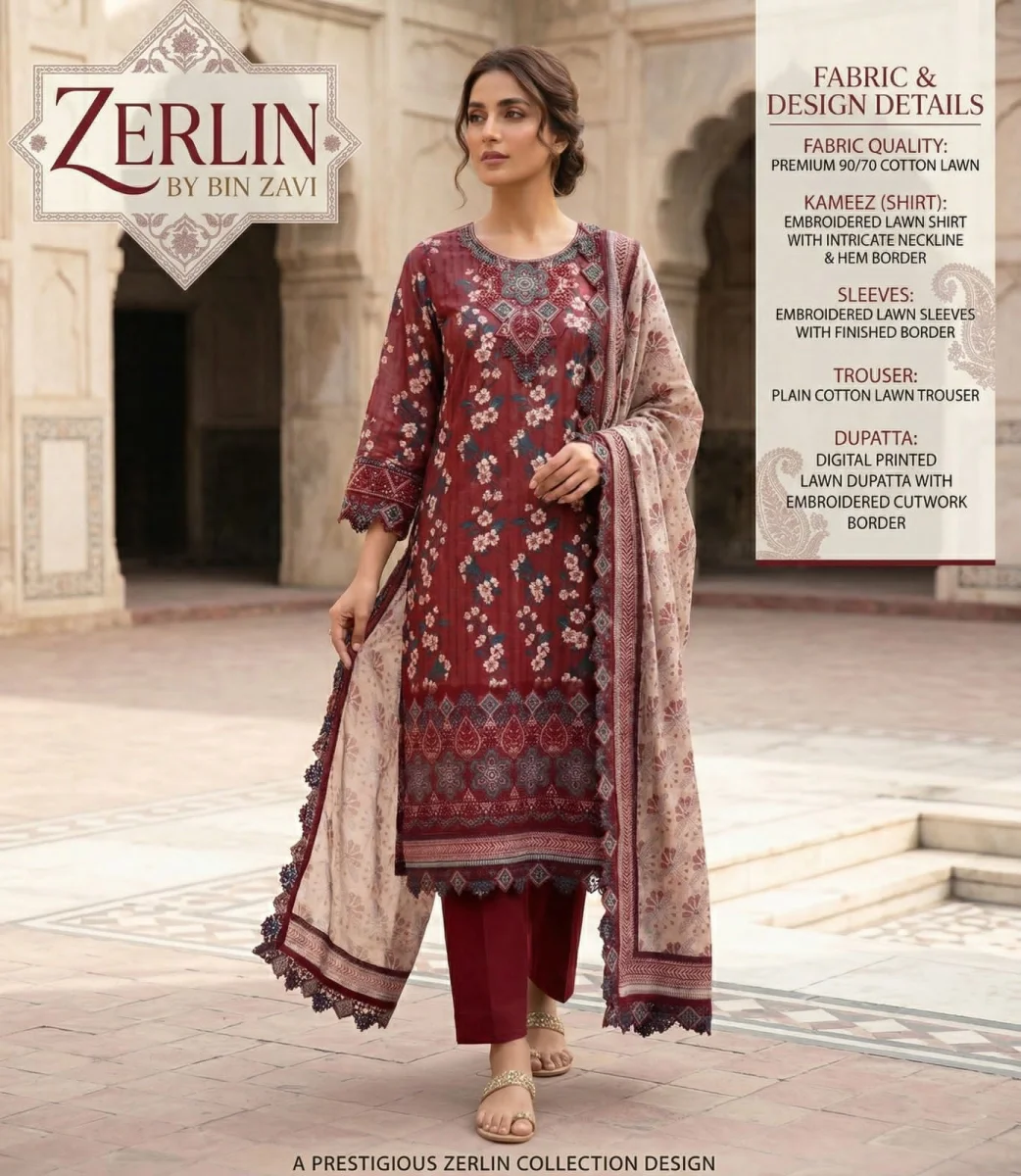 Unstiched 3 Piece Lawn Suit