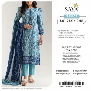 Unstiched Lawn 3 Piece