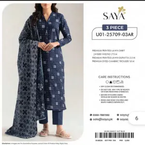 Unstiched Lawn 3 Piece